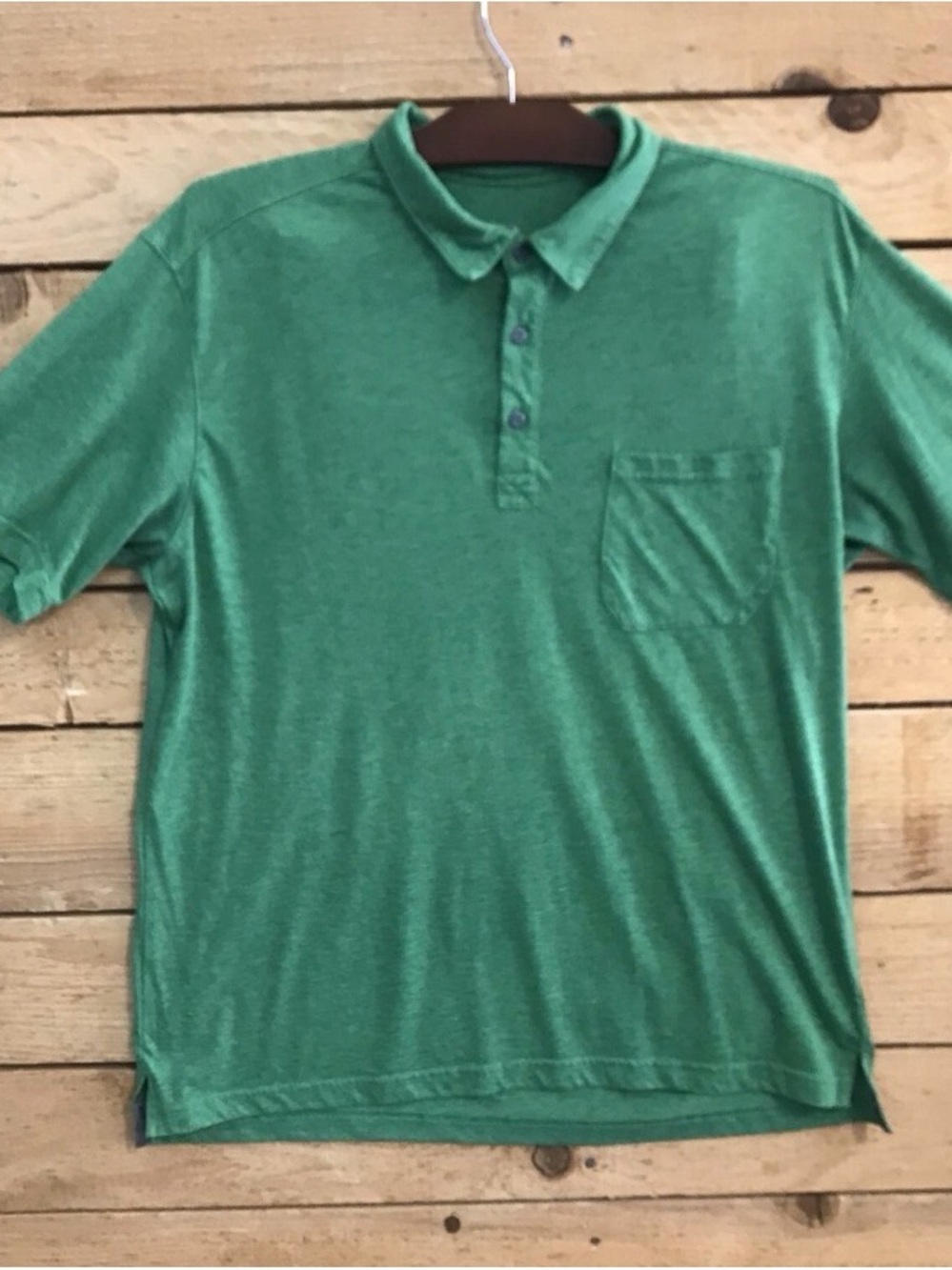 STIO Divide Polo Shirt Mens L Large Green Short Sleeve Golf Outdoors Hiking